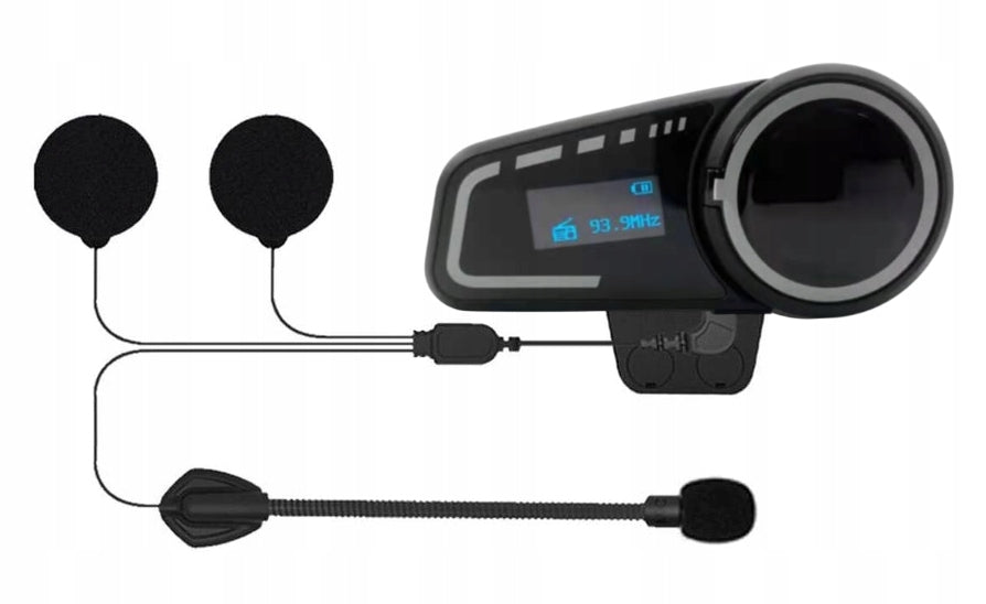 MOTORCYCLE INTERCOM FOR BLUETOOTH HELMET FULL DUPLEX 6 DRIVERS 1000m LCD