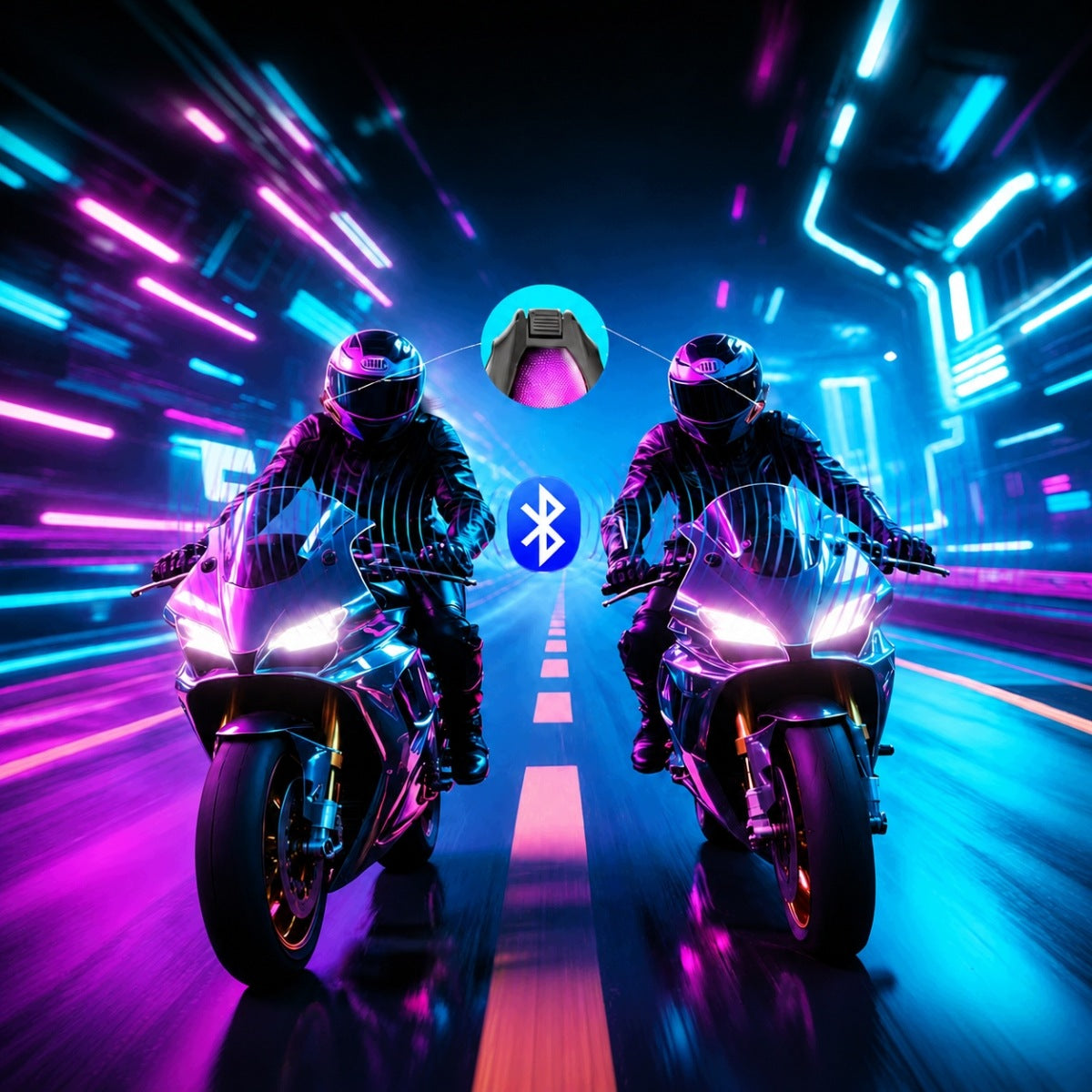 MOTORCYCLE INTERCOM MESH 2X 1000M 2 PEOPLE BLUETOOTH 5.3 FOR HELMET EAN (GTIN) 4069291147586