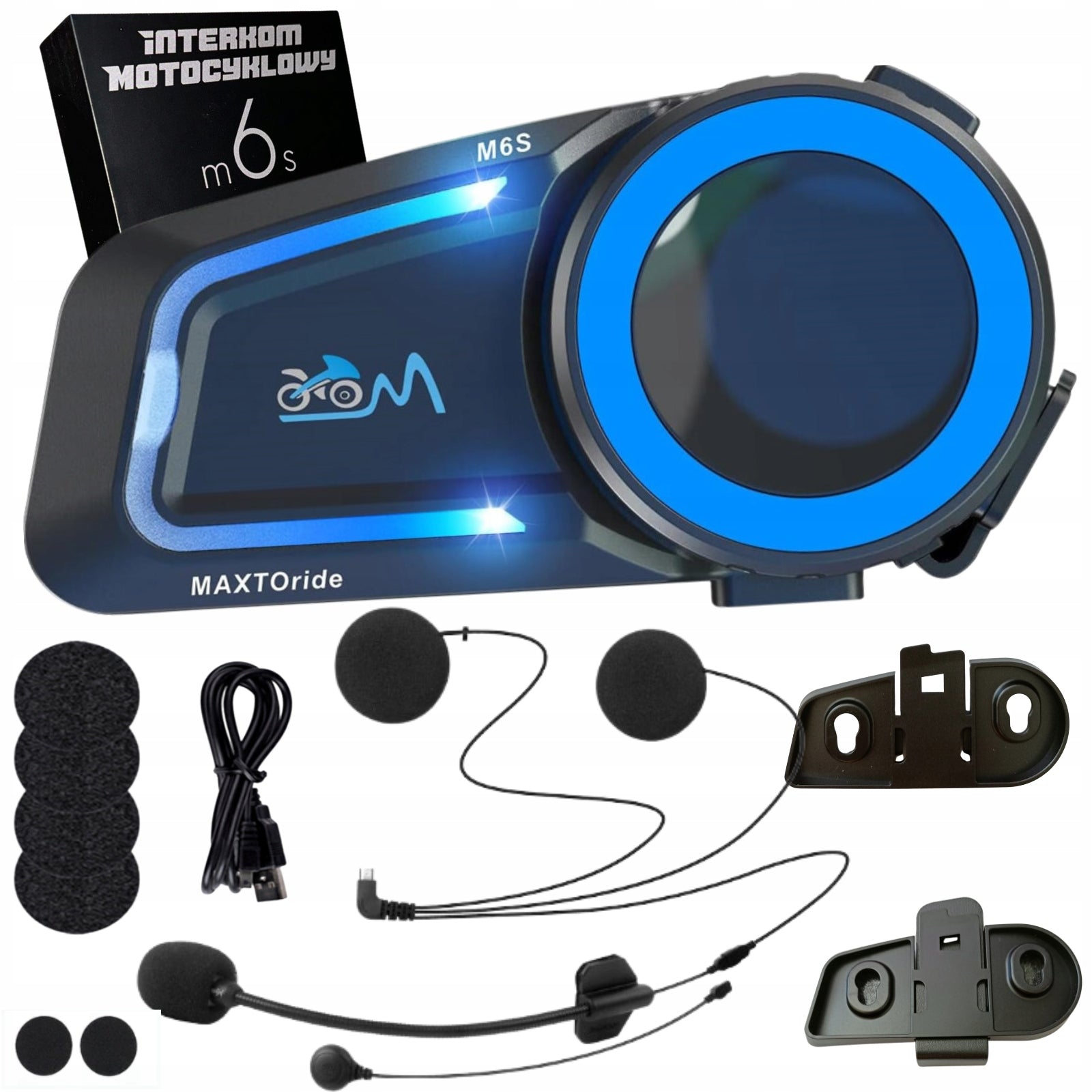 MOTORCYCLE INTERCOM MaxTo M6S MESH SYSTEM FOR 8 MOTORCYCLISTS in Polish Manufacturer's catalog number M6S