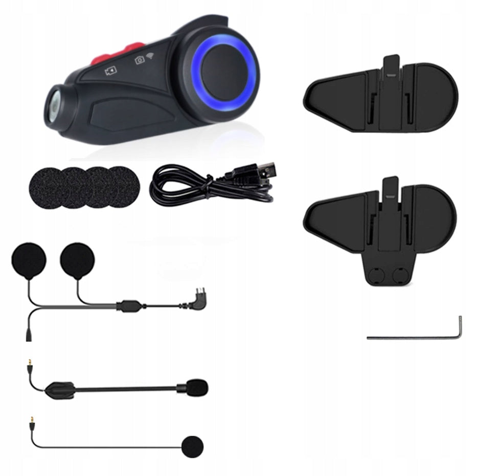 MOTORCYCLE INTERCOM WITH VIDEO RECORDER 2K FULL DUPLEX 6 DRIVERS 1000m EAN (GTIN) 5900009436211