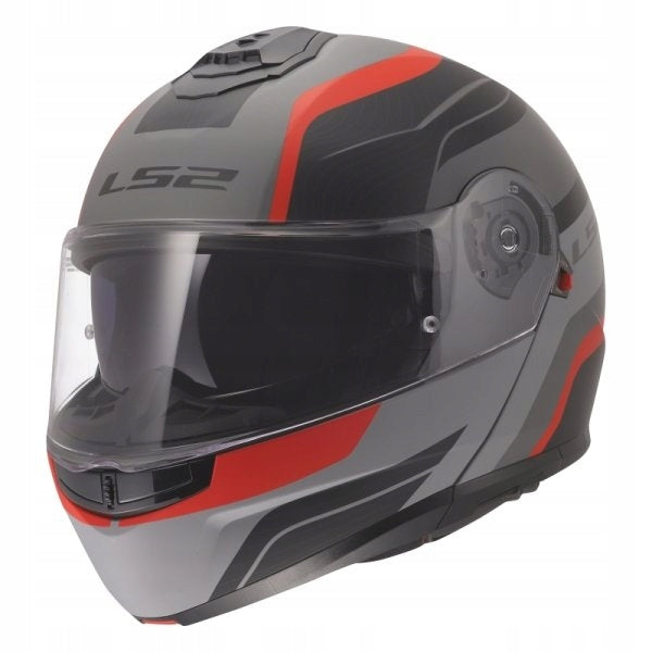MOTORCYCLE JAW HELMET LS2 FF908 STROBE II P/J MONZA grey red 2XL