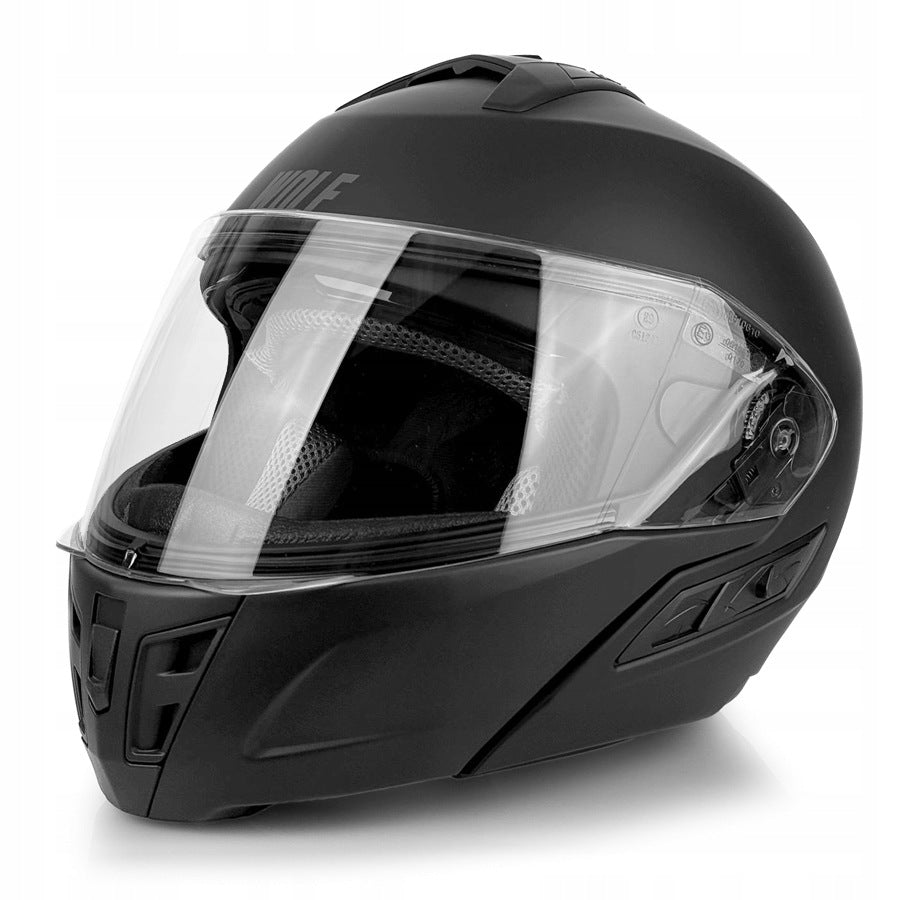 MOTORCYCLE JAW HELMET WITH BLEND WOLF HALO BLACK MAT M Size M