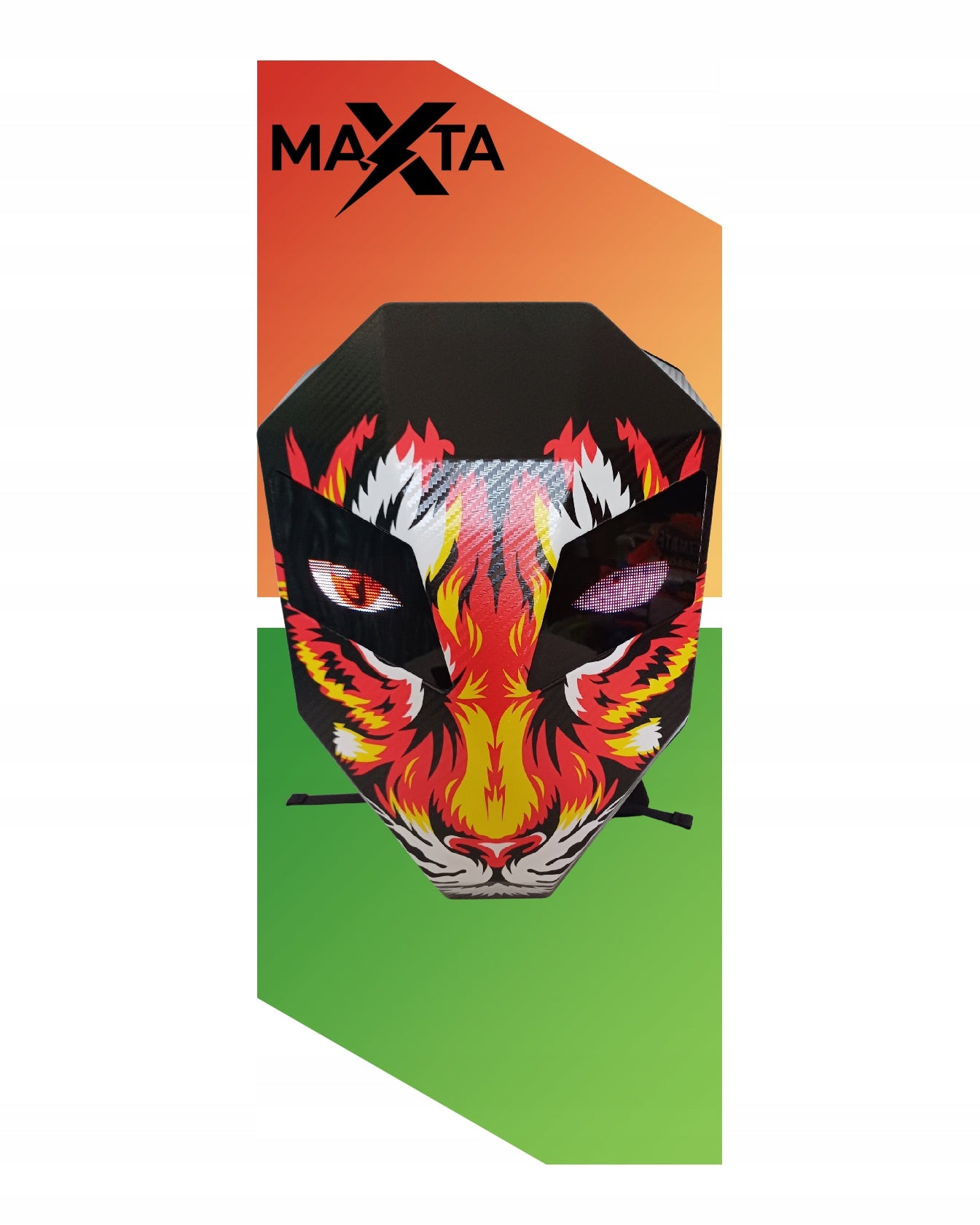 MOTORCYCLE LED BACKPACK WITH TIGER DISPLAY BLUETOOTH APPLICATION MAXTA Packaging status original