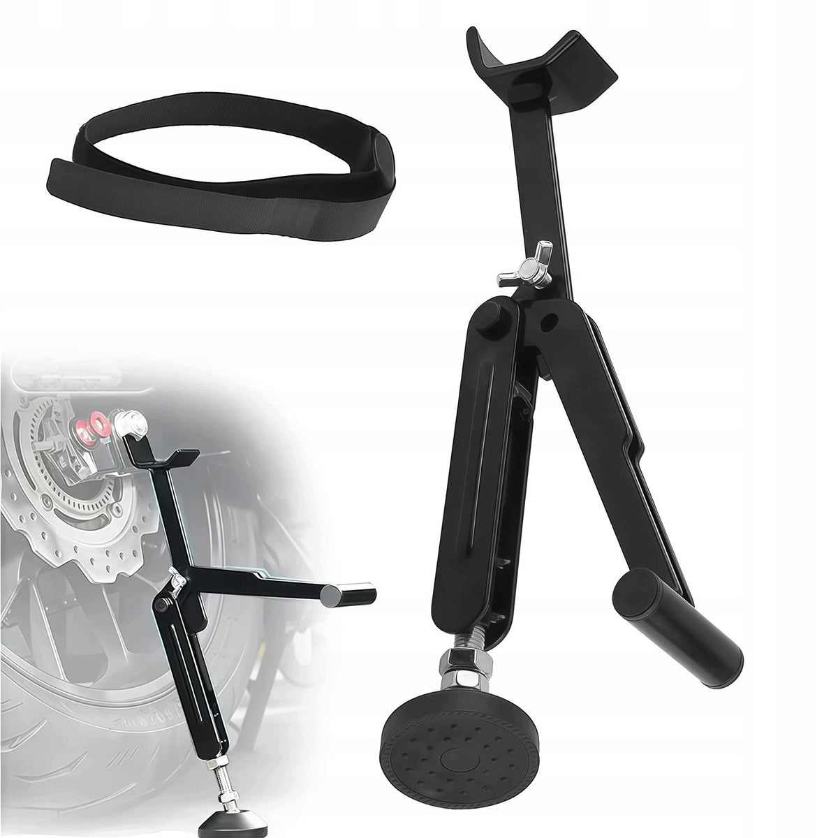 MOTORCYCLE LIFT REAR SERVICE FOLDING RACK BLACK 250KG Packaging status original