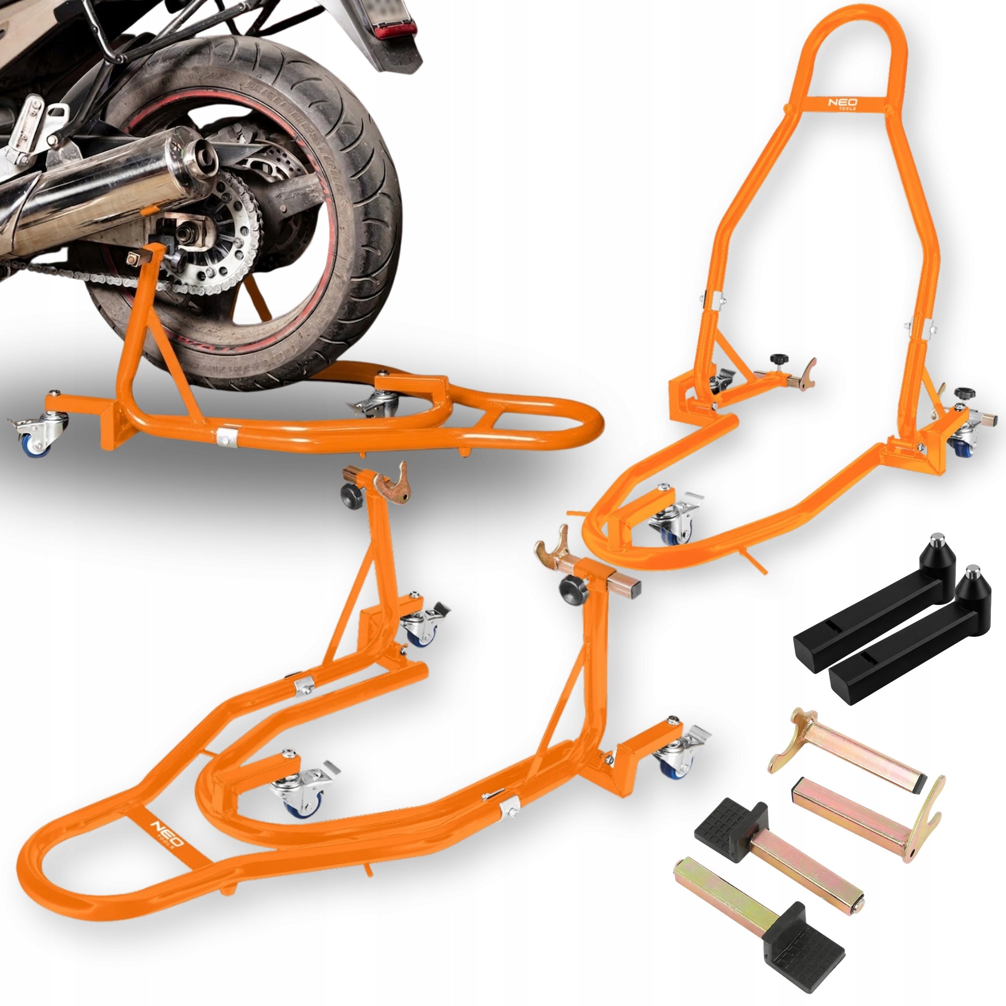 MOTORCYCLE LIFT STAND FOR REAR AND FRONT - UNIVERSAL NEO TOOLS