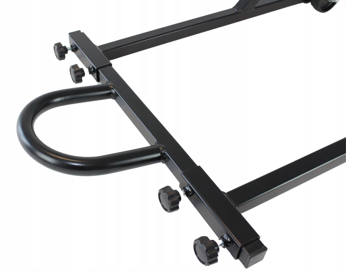 MOTORCYCLE LIFT STAND FOR REAR WHEEL, BLACK Manufacturer code STOJAK PODNOŚNIK MOTOCYKLOWY NA TYLNE KOŁO