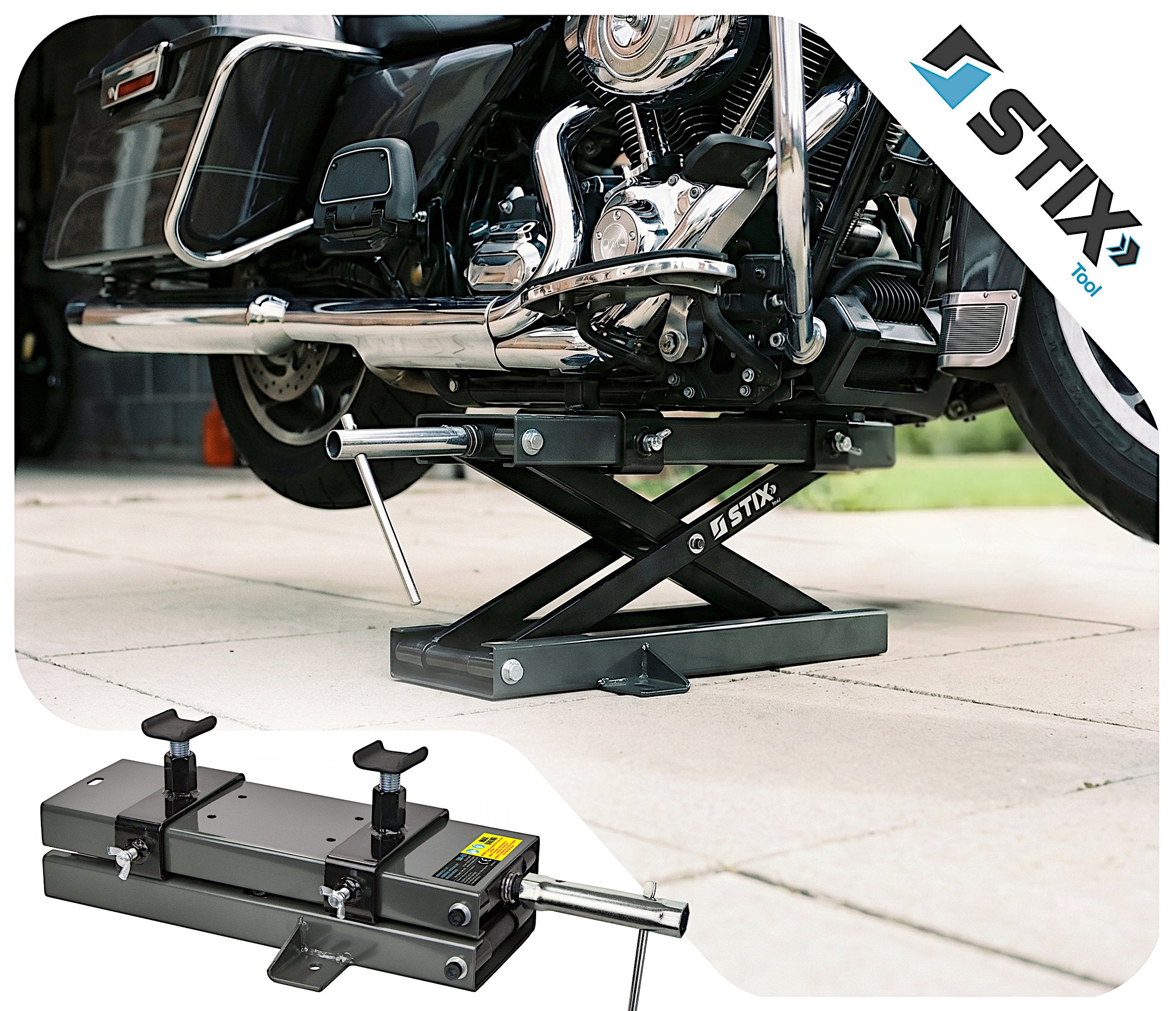 MOTORCYCLE MECHANICAL SCISSOR LIFT 500KG SCREW-ON STAND STIX Manufacturer code 23-03-54067