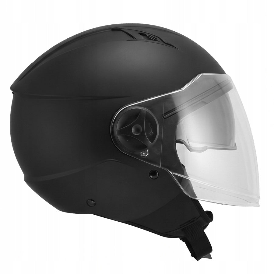 MOTORCYCLE OPEN HELMET WITH BLEND WOLF AKIRA BLACK MAT L Manufacturer Wolf