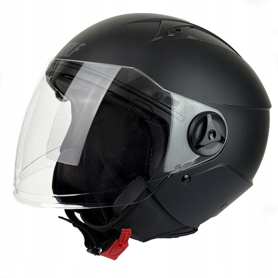 MOTORCYCLE OPEN HELMET WITH BLEND WOLF AKIRA BLACK MAT L