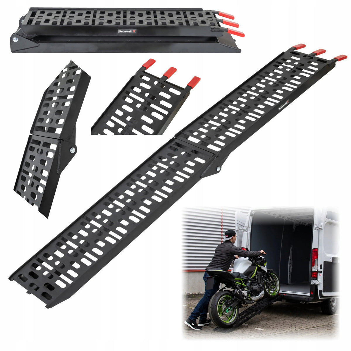 MOTORCYCLE OVERRUN RAMP ALUMINUM UP TO 340KG FOLDING 6KG