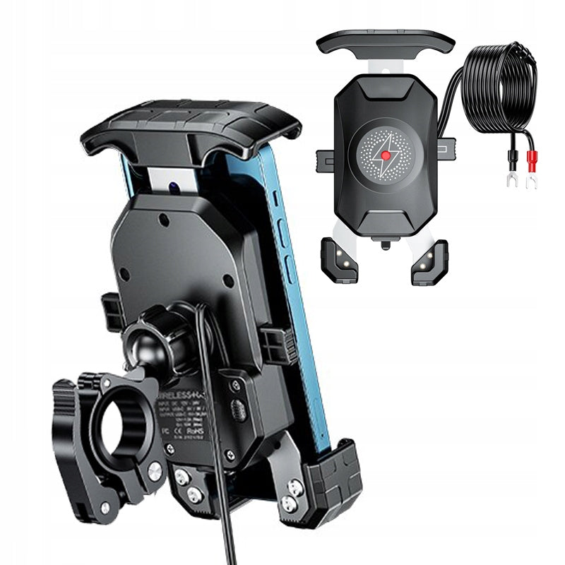 MOTORCYCLE PHONE HOLDER ANTI-VIBRATION INDUCTION CHARGER 15W + USB Manufacturer code sad4f56