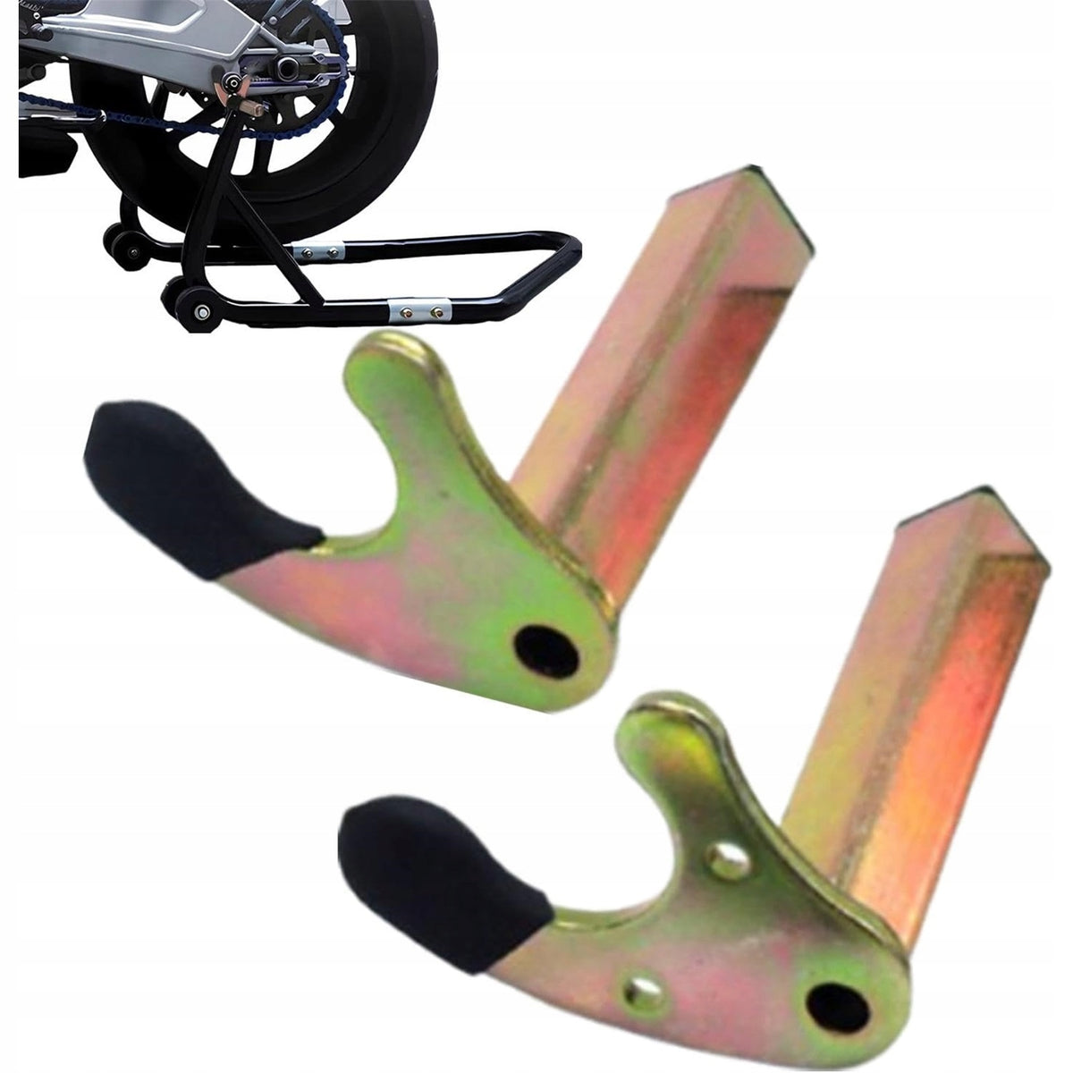 MOTORCYCLE REAR WHEEL STAND ADAPTERS 2 PIECES GALVANIZED IRON