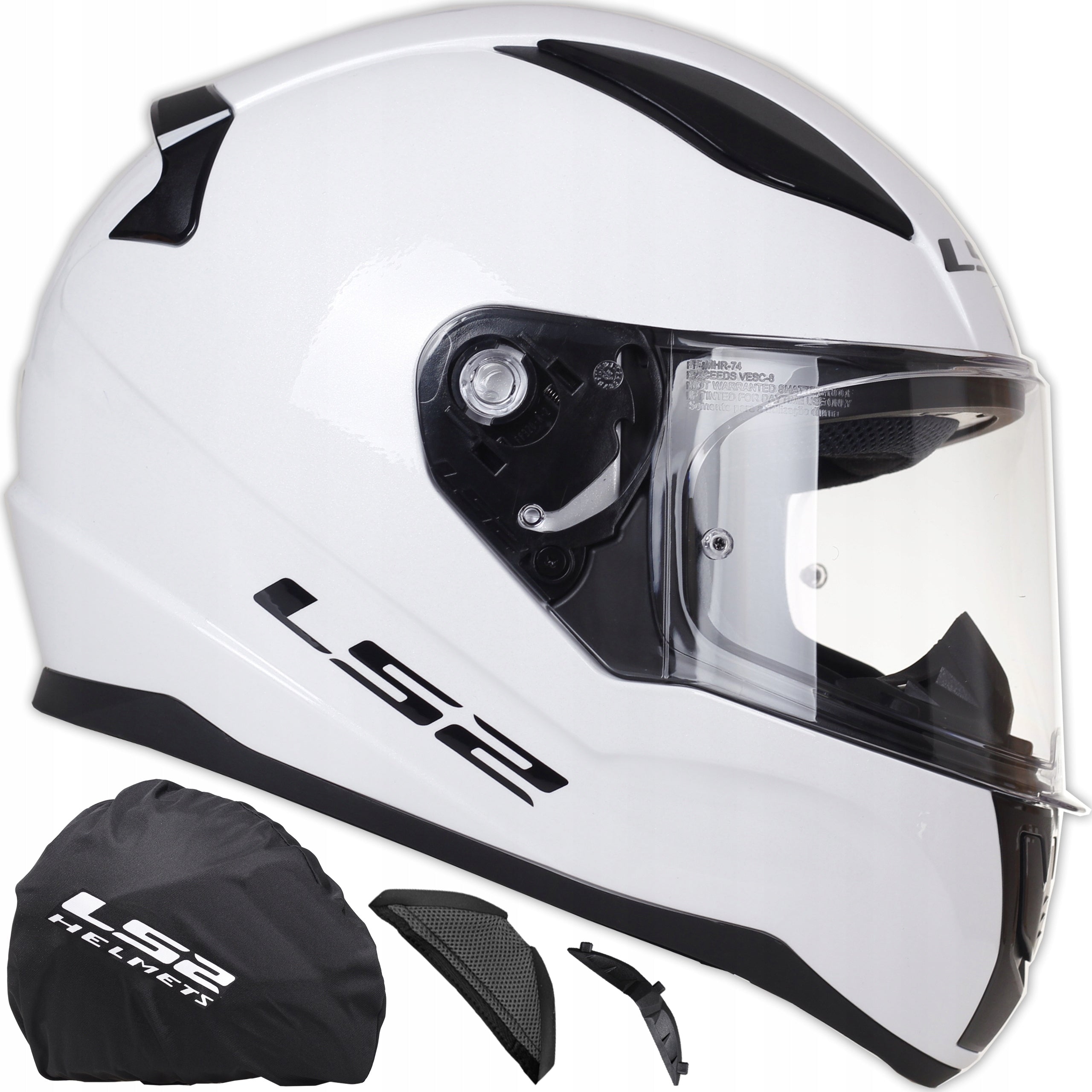 MOTORCYCLE SCOOTER HELMET MOTOR LS2 FF353 RAPID II white ECE 22.06