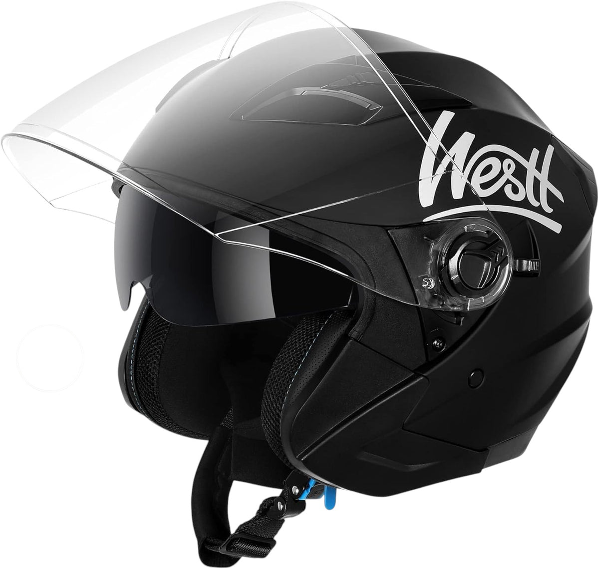 MOTORCYCLE SCOOTER HELMET WESTT JET M BLACK 57-58CM for women/men