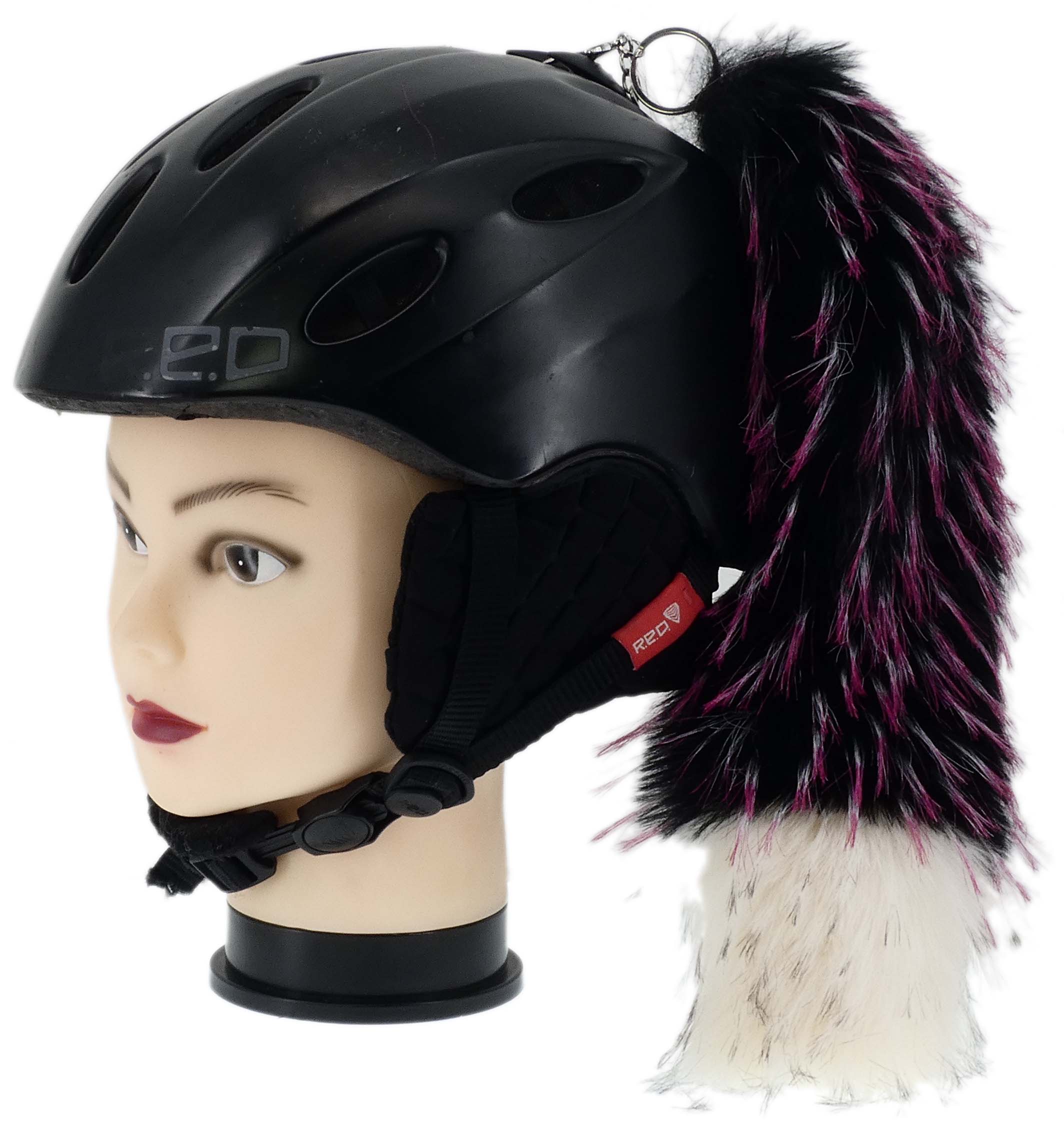 MOTORCYCLE SKI HELMET ORNAMENT KITA LISI TAIL BURGUNDY WHITE FU