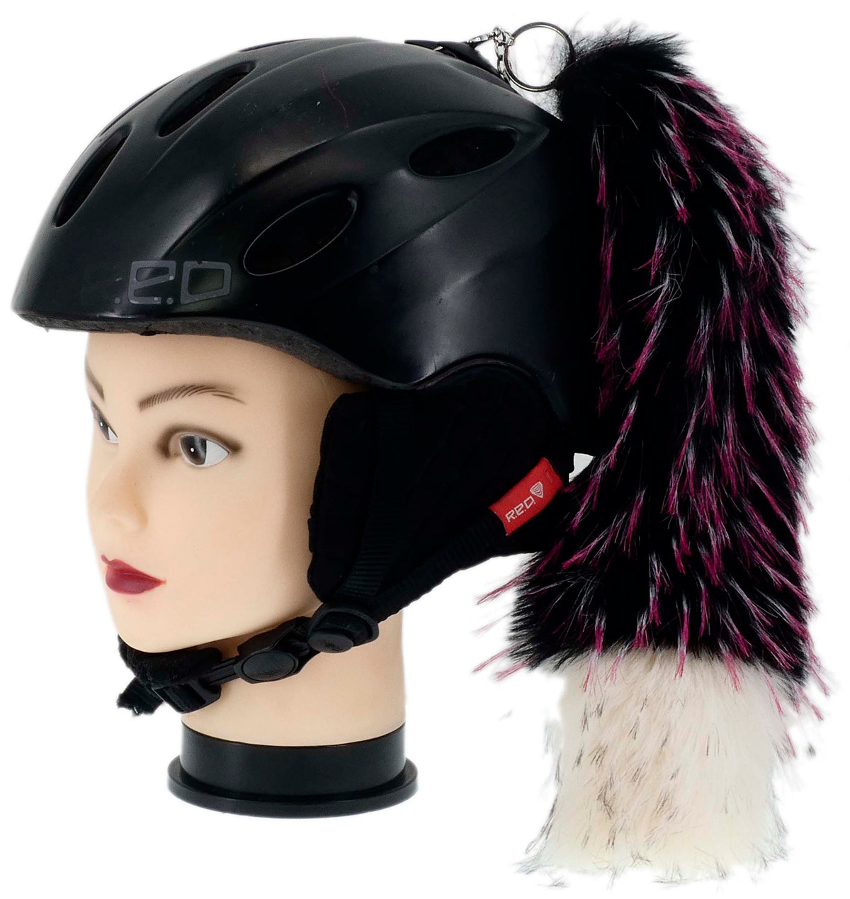 MOTORCYCLE SKI HELMET ORNAMENT KITA LISI TAIL BURGUNDY WHITE FU