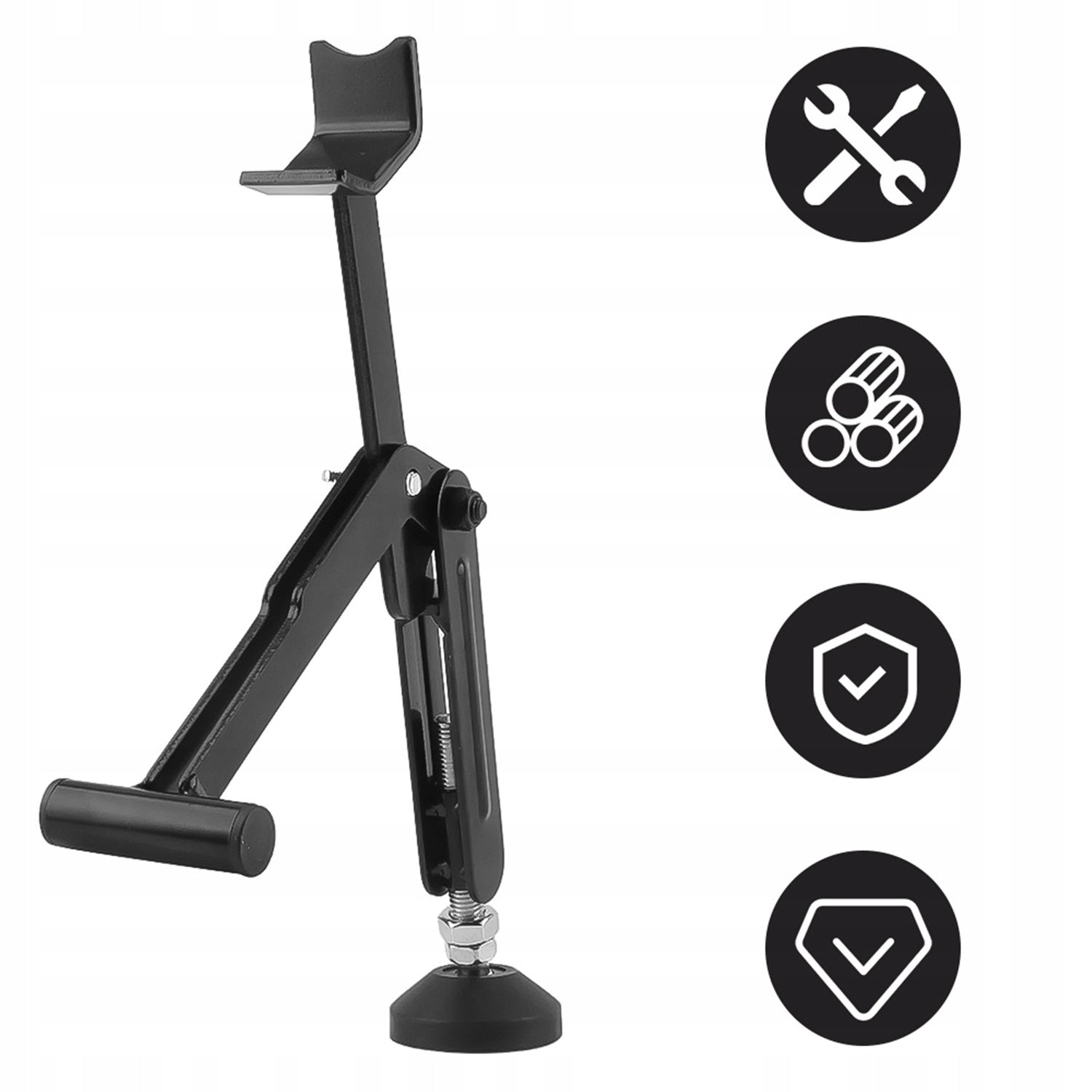 MOTORCYCLE STAND FOLDING REAR 250KG WITH SEAT BELT BLACK