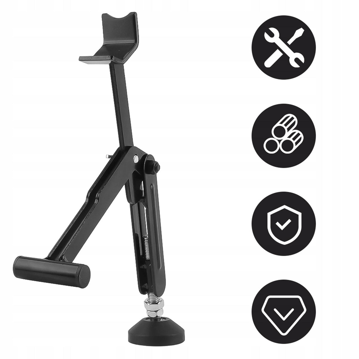 MOTORCYCLE STAND FOLDING REAR 250KG WITH SEAT BELT BLACK