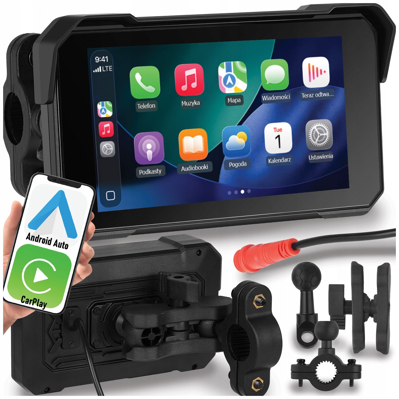 MOTORCYCLE STATION MULTIMEDIA TABLET NAVIGATION CARPLAY ANDROID AUTO 5"