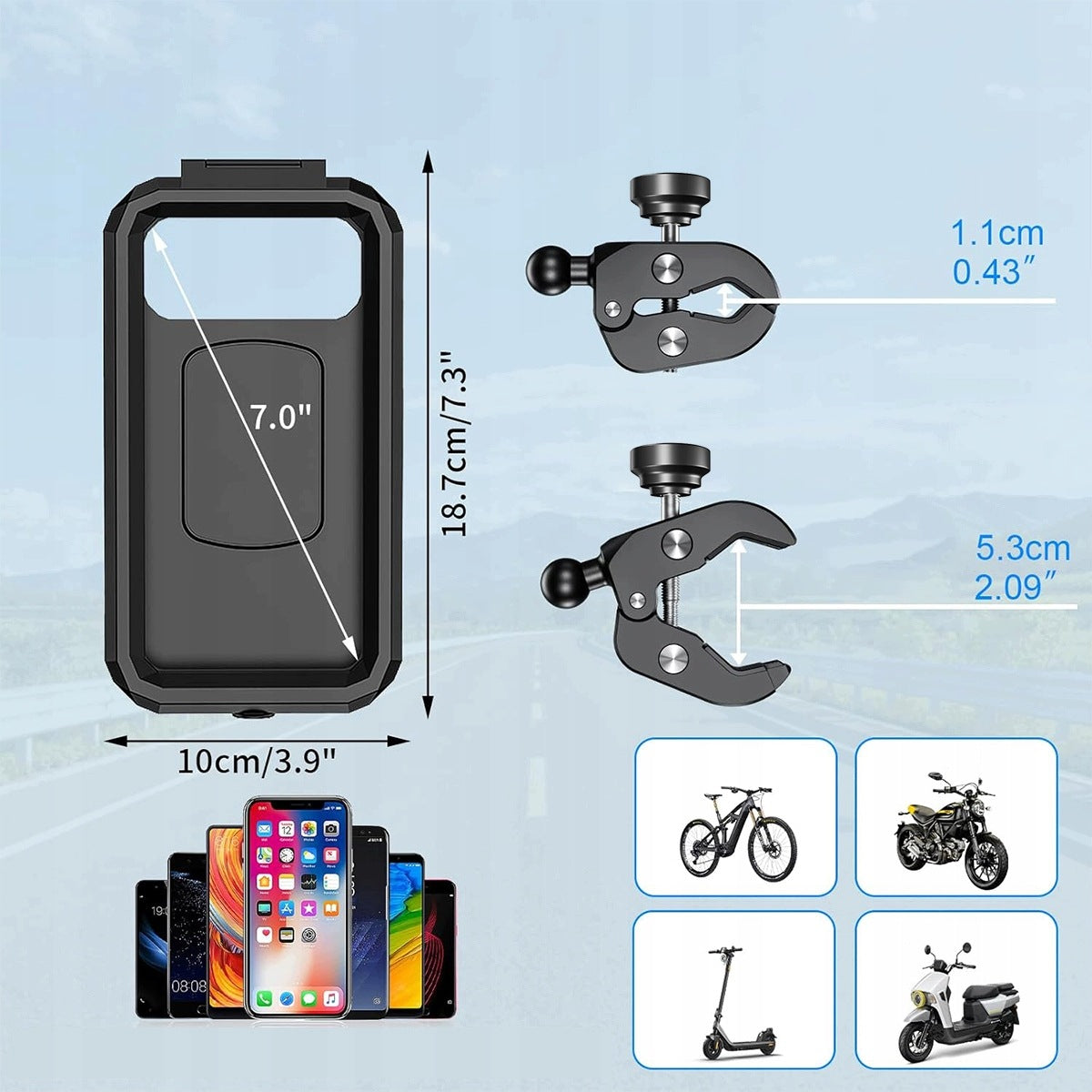 MOTORCYCLE WATERPROOF PHONE HOLDER MOTORCYCLE QUAD SCOOTER BIKE Brand no brand