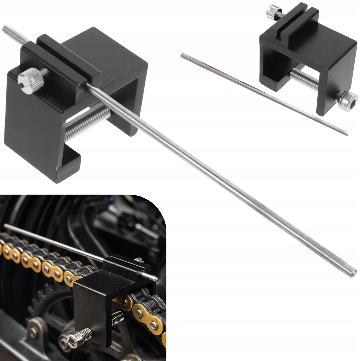 MOTORCYCLE WHEEL CENTERING CHAIN ALIGNMENT TOOL