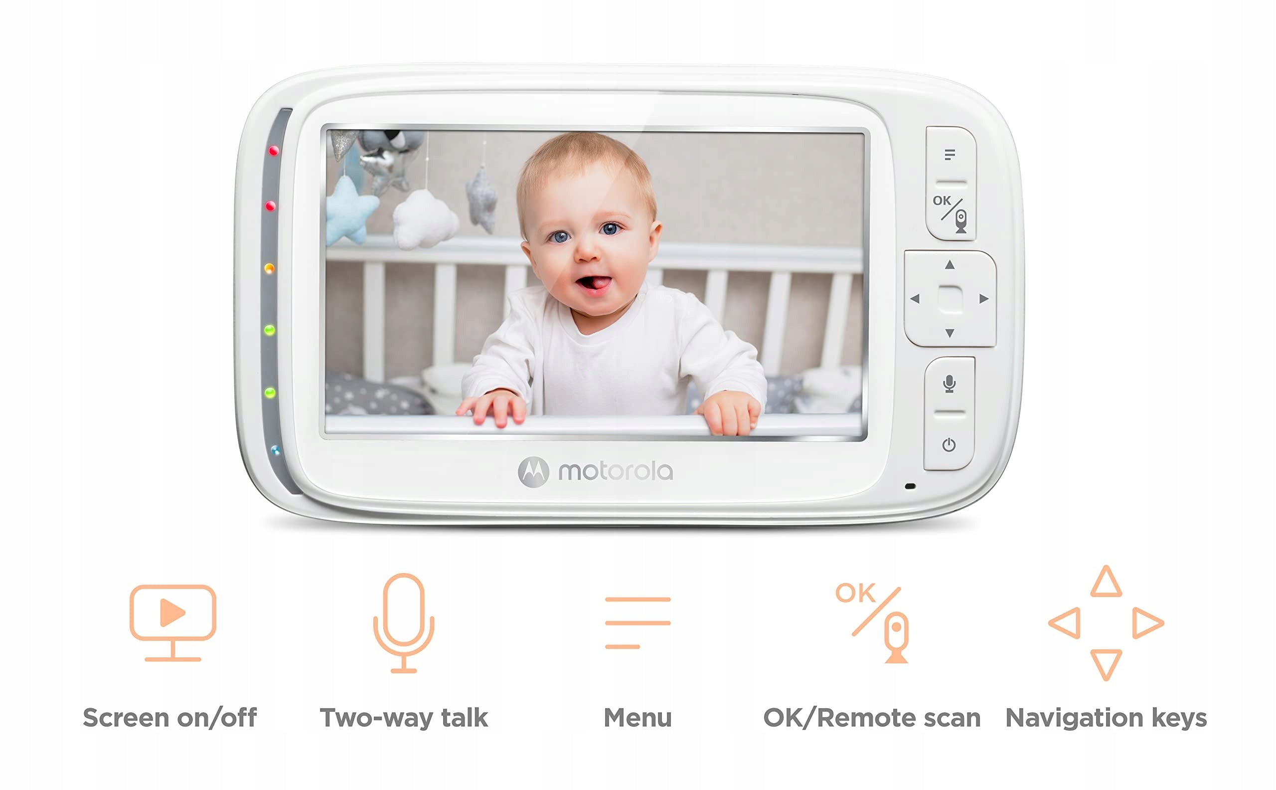 MOTOROLA Baby Monitor Camera 5" Night Monitor Zoom Communication Brand Motorola