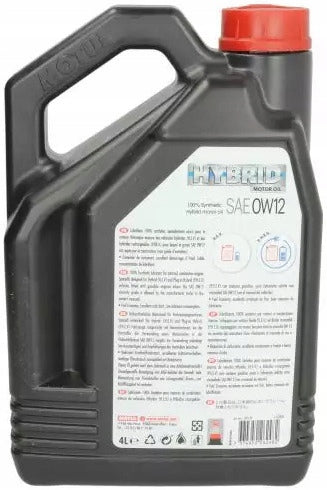 Motul Hybrid 0W12 Motoröl, 107152, 4 l 