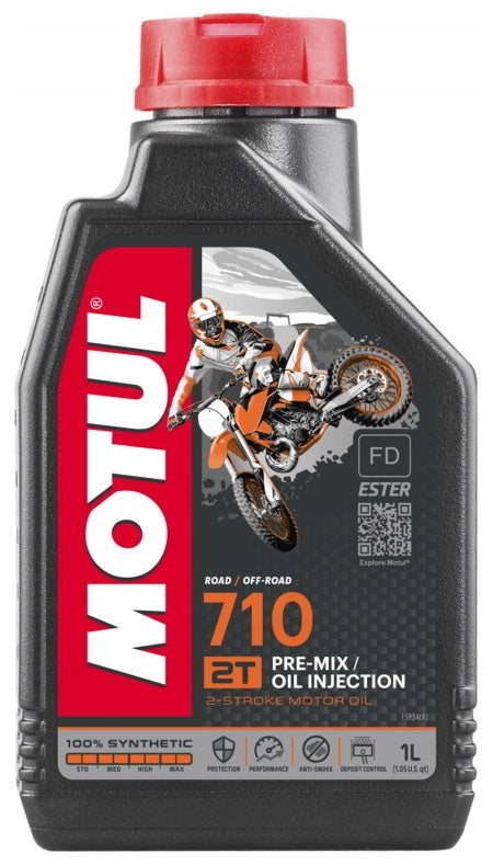 MOTUL OIL 710 1L 2T SYNTHETIC OIL 2T FOR MOTORCYCLE CROSS HIGH QUALITY
