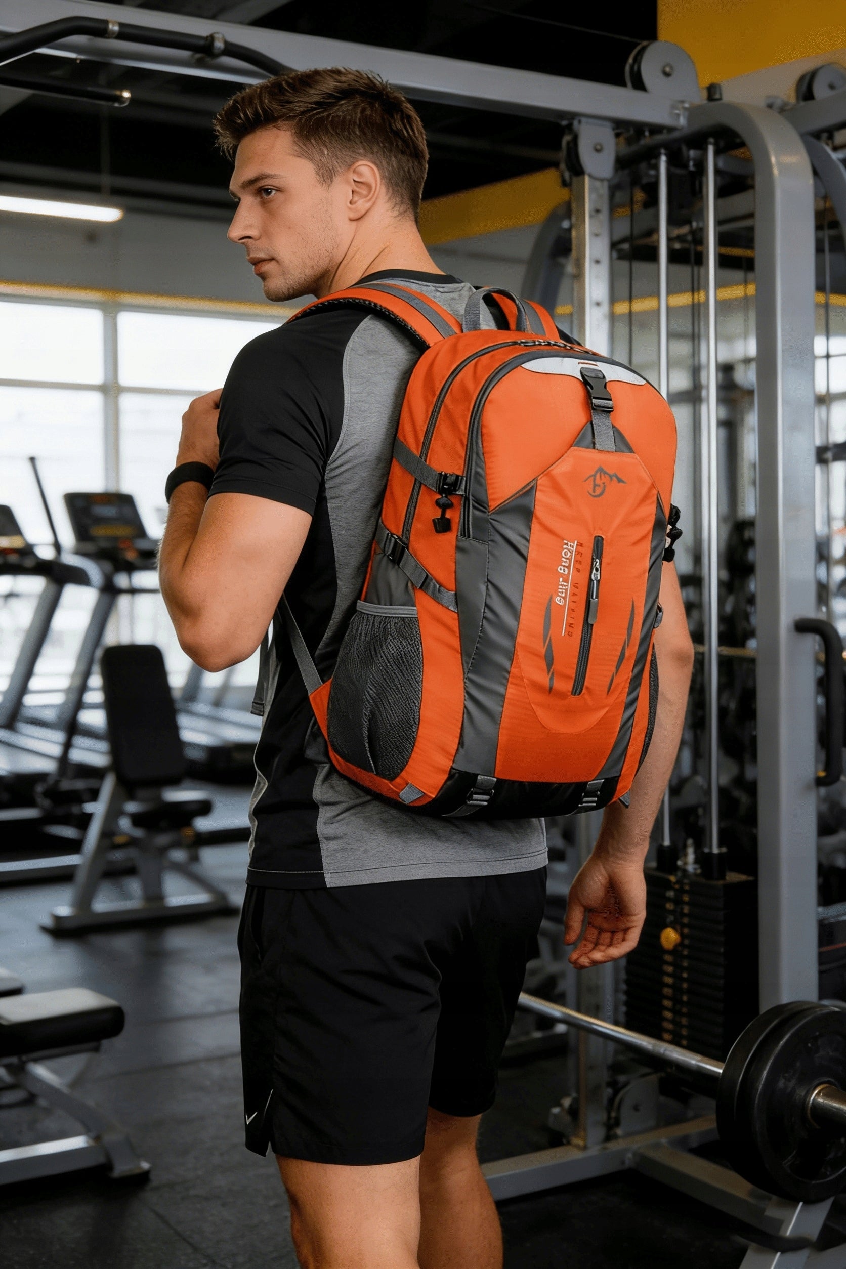 MOUNTAIN BACKPACK 40L LARGE ROOMY EXPEDITION TRAVEL ORANGE Brand no brand