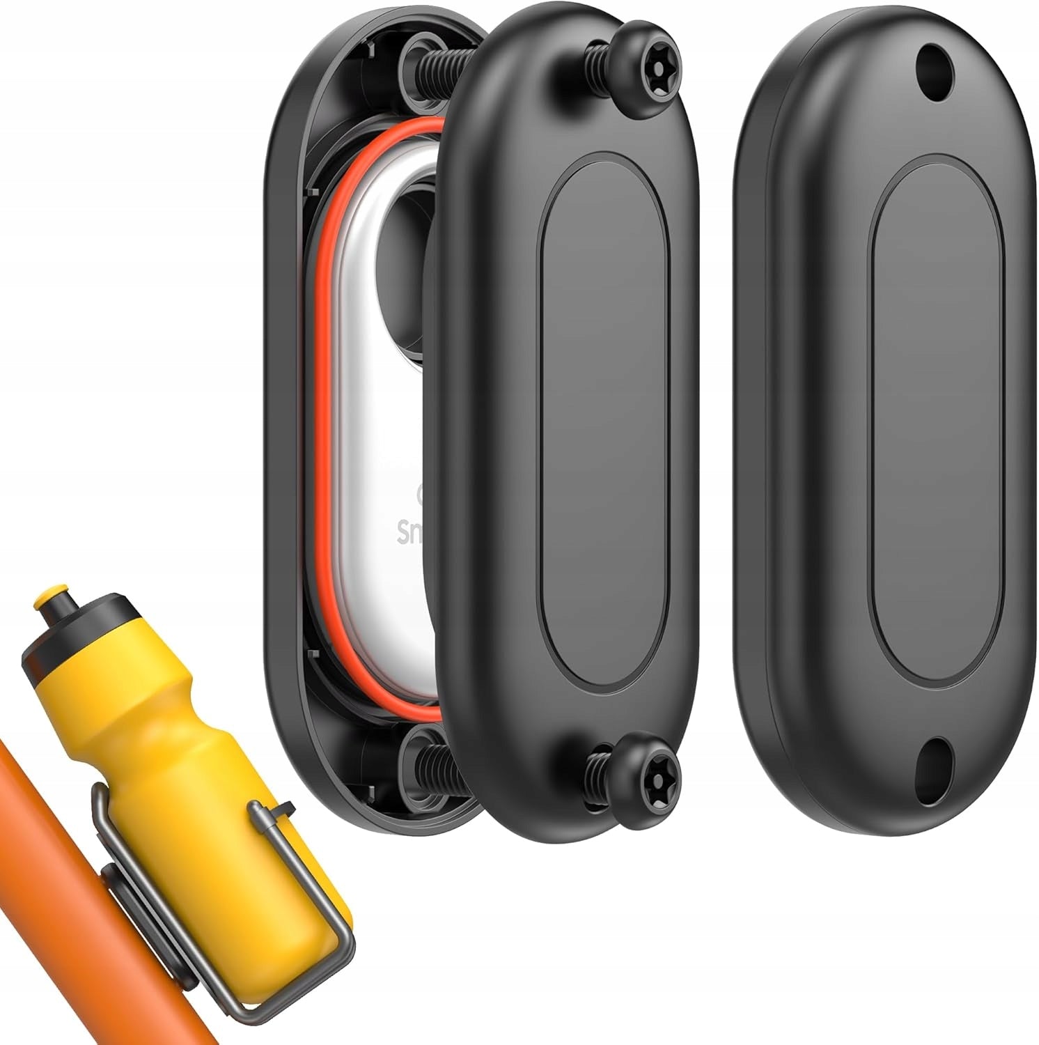 MOUNTED ON THE SAMSUNG SMART TAG 2 LOCATOR UNDER THE BICYCLE WATER BOTTLE HOLDER Source of electricity other