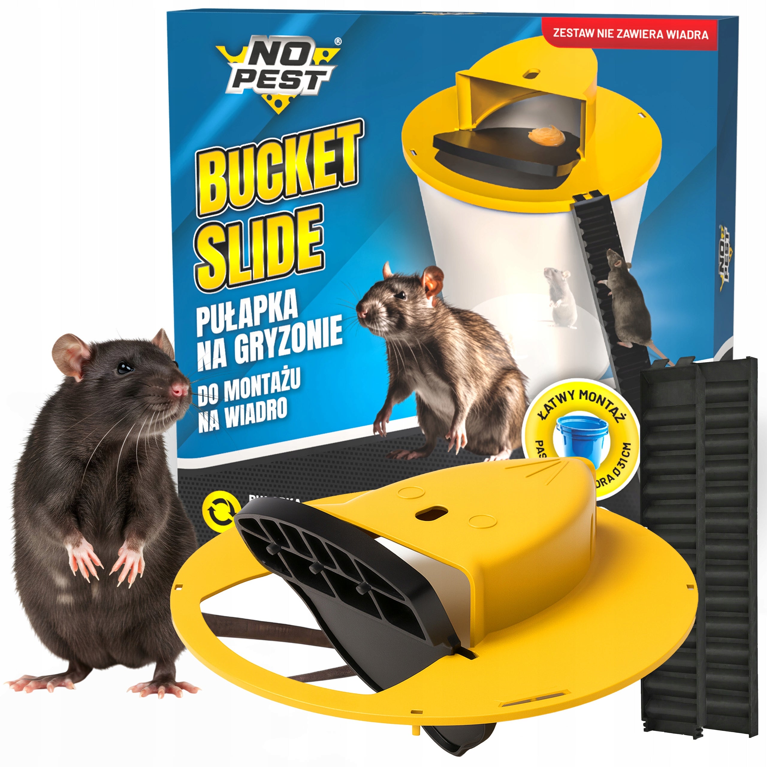 MOUSE AND RAT TRAP LIVETRAP ON BUCKET FOR CATCHING RAT MICE
