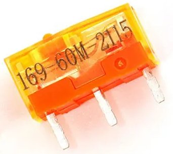 MOUSE BUTTON MICRO CONTACT CONTACTOR GOLD DUSTPROOF 3PIN TTC 60M