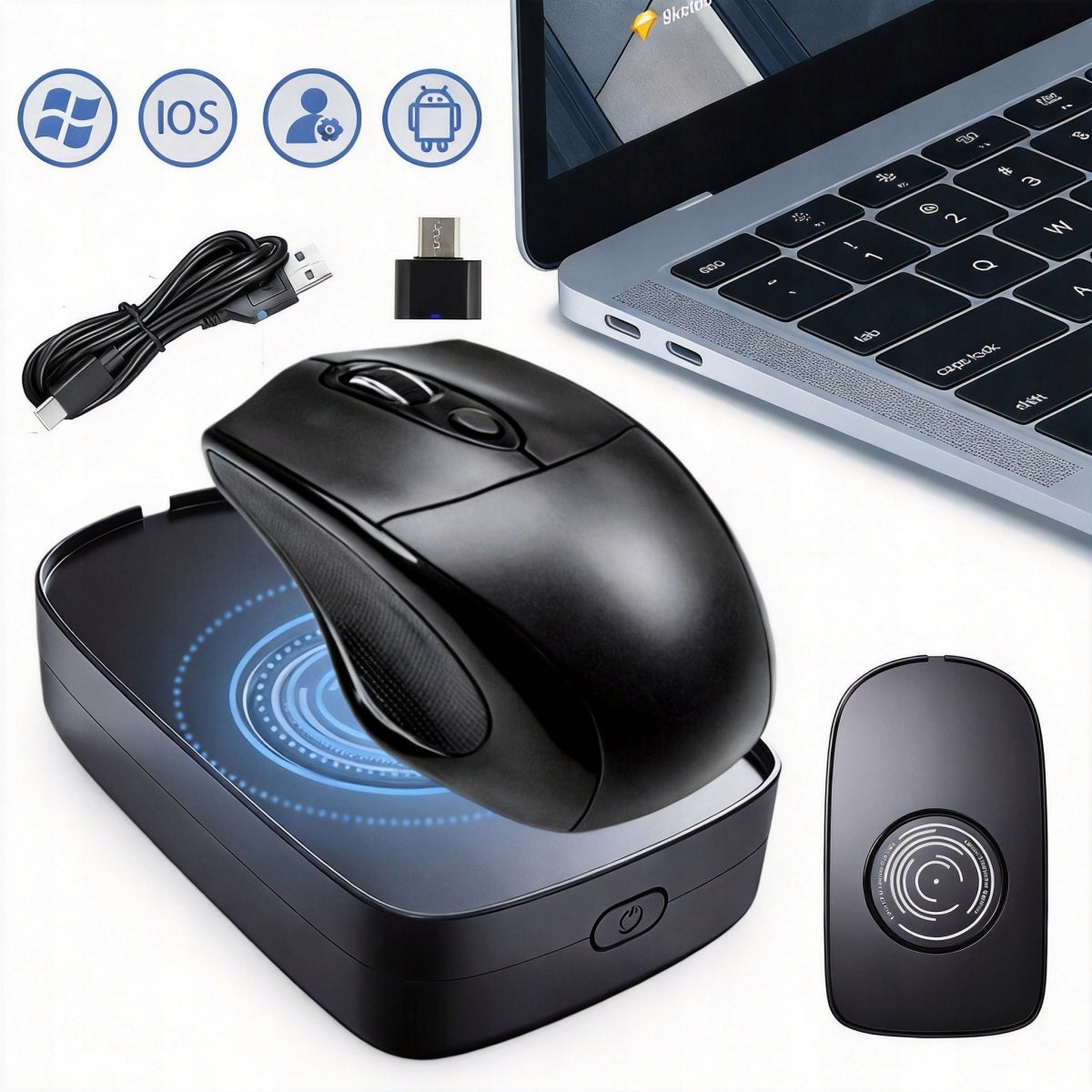 MOUSE JIGGLER MOVER WITH ADJUSTABLE MOUSE MOTION SIMULATOR MOUSE BLACK Interface USB