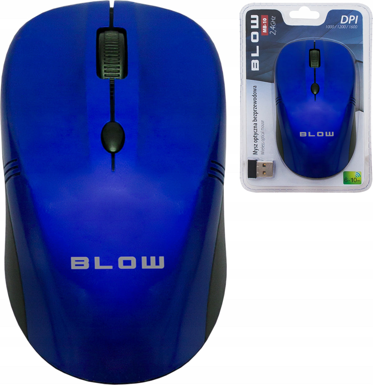 MOUSE OPTICAL MOUSE WIRELESS BLUE ERGONOMIC QUIET CLICK 2.4GHz