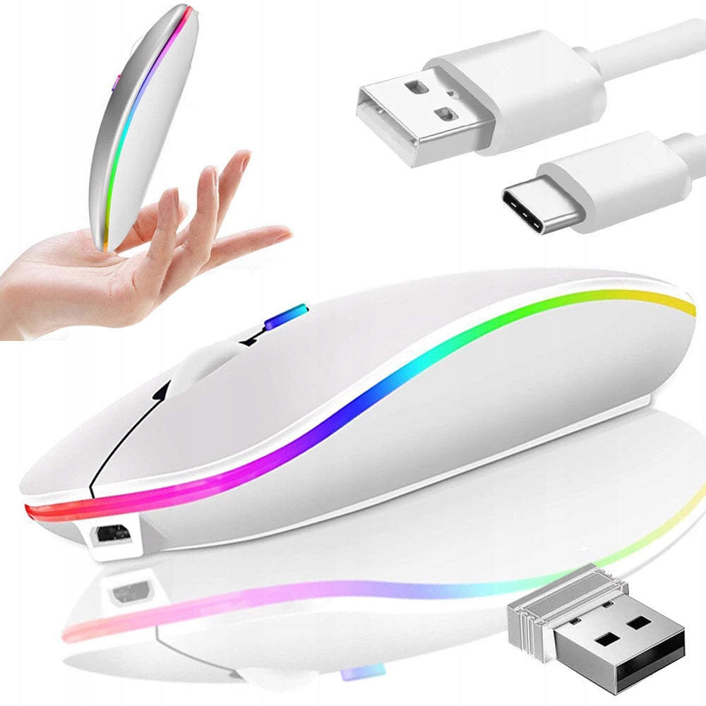 MOUSE OPTICAL MOUSE WIRELESS SLIM 2,4 GHz BLUETOOTH BACKLIT RGB