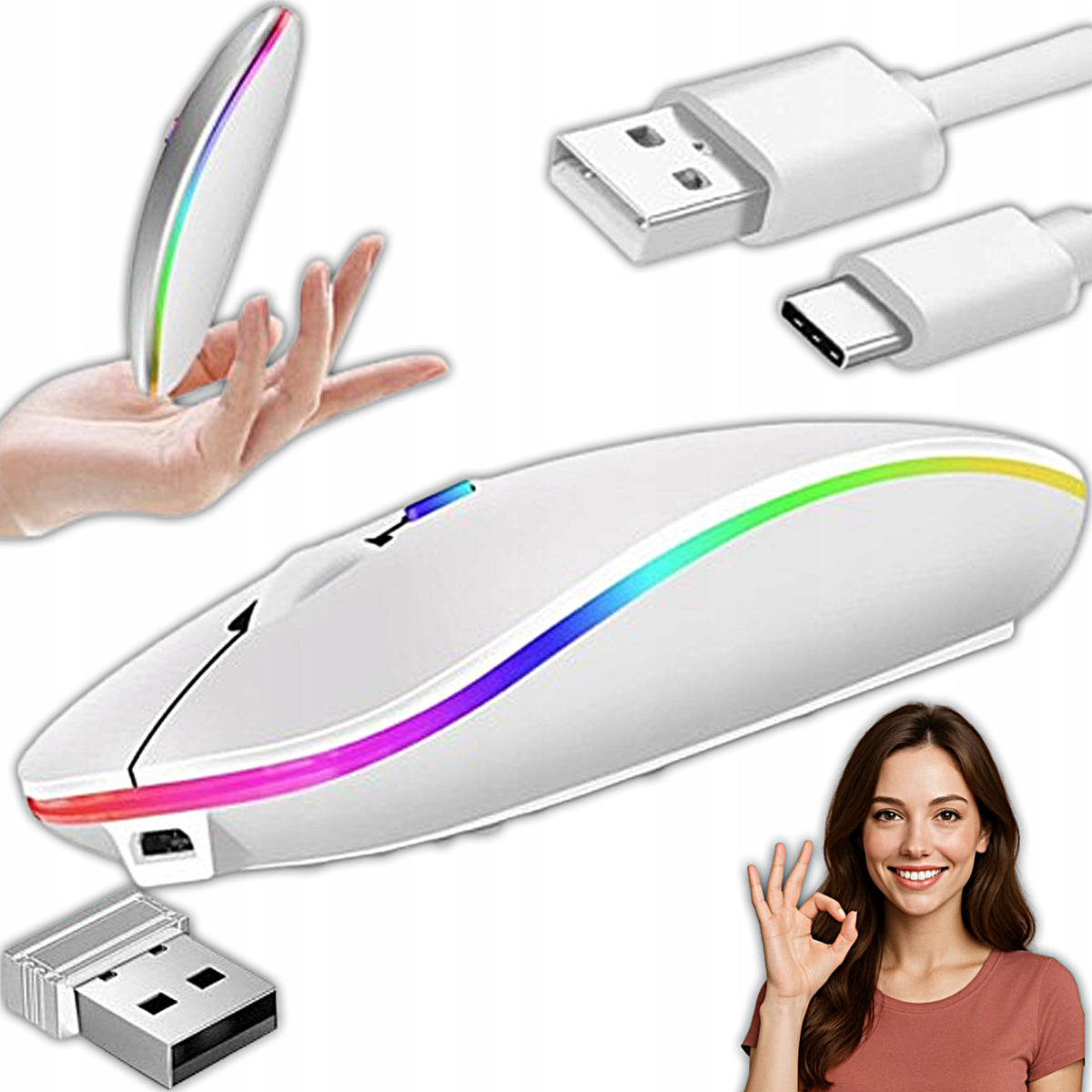 MOUSE OPTICAL MOUSE WIRELESS SLIM 2,4GHz BLUETOOTH FOR LAPTOP PC