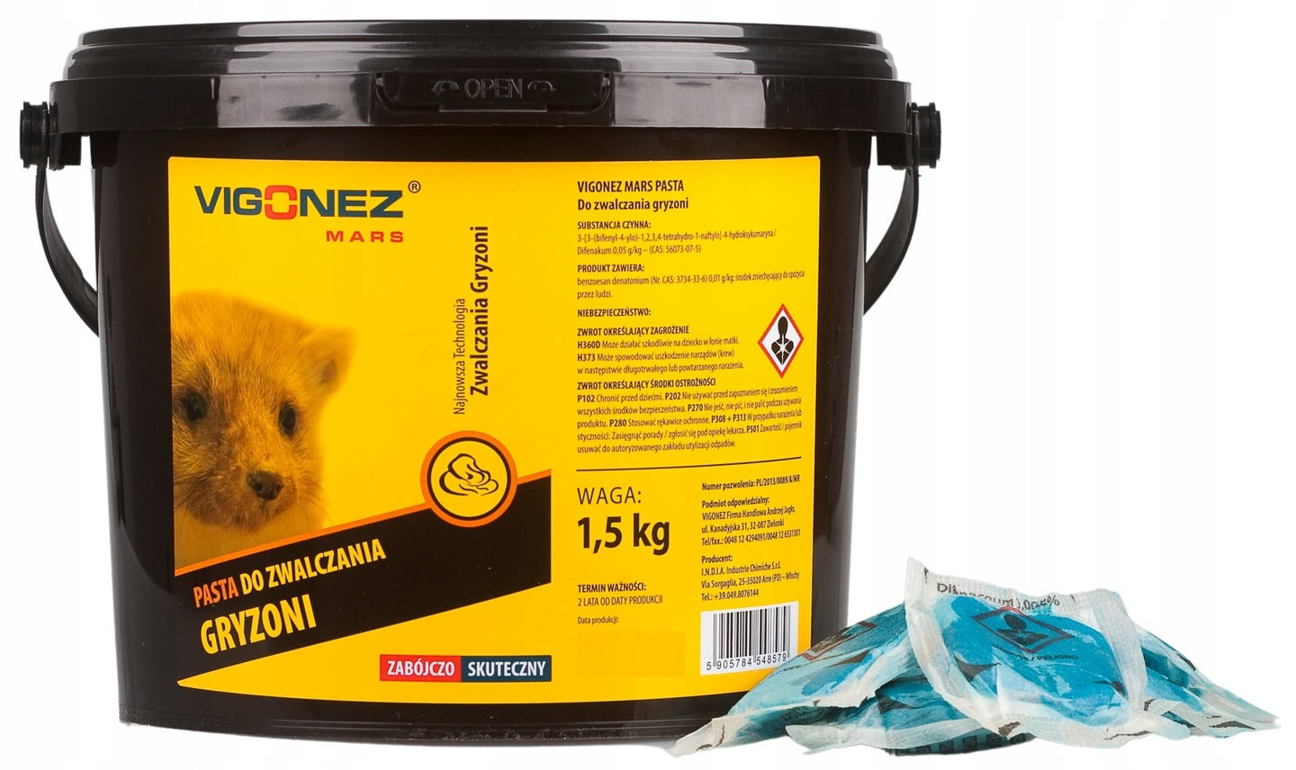 MOUSE POISON RATS STRONG PASTE FOR RODENT CONTROL POISON 1,5 KG Packaging status original