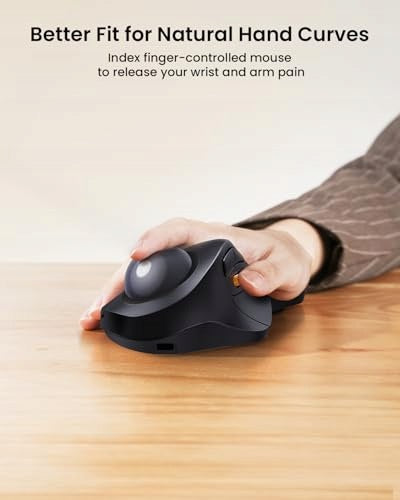 MOUSE TRACKBALL WIRELESS ERGONOMIC BLUETOOTH USB 2 4G FOR WORK Model SWC5908201264007