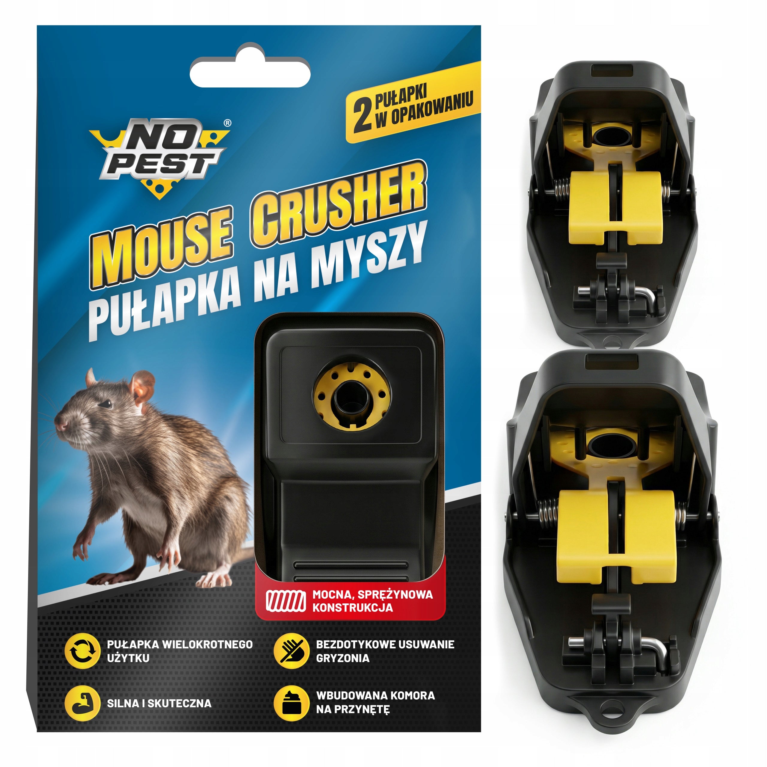 MOUSE TRAP RATS RODENTS CLASSIC PAW GERBIL GUILLOTINE 2 PCS Brand No-Pest