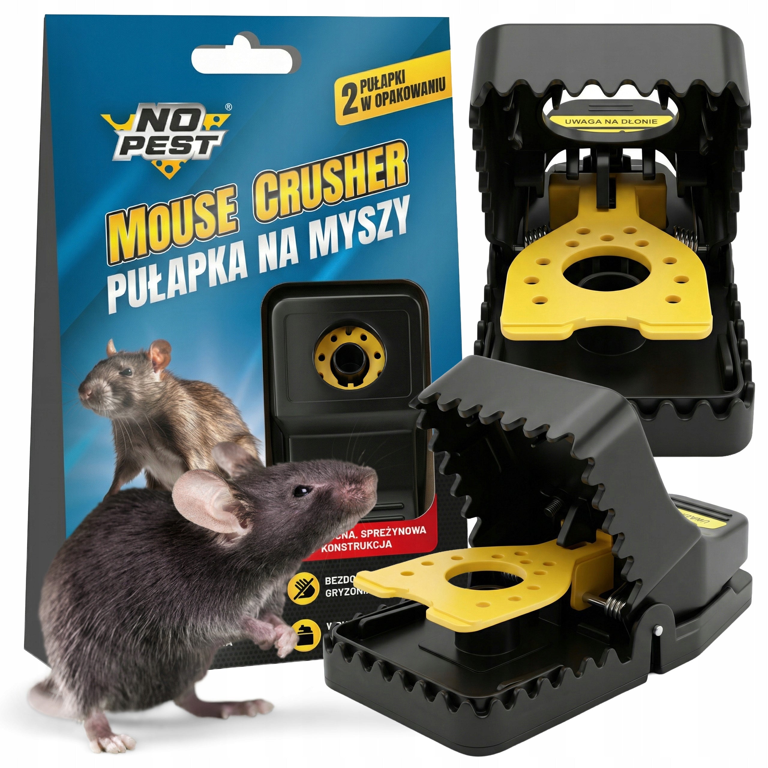 MOUSE TRAP RATS RODENTS CLASSIC PAW GERBIL GUILLOTINE 2 PCS Packaging status original