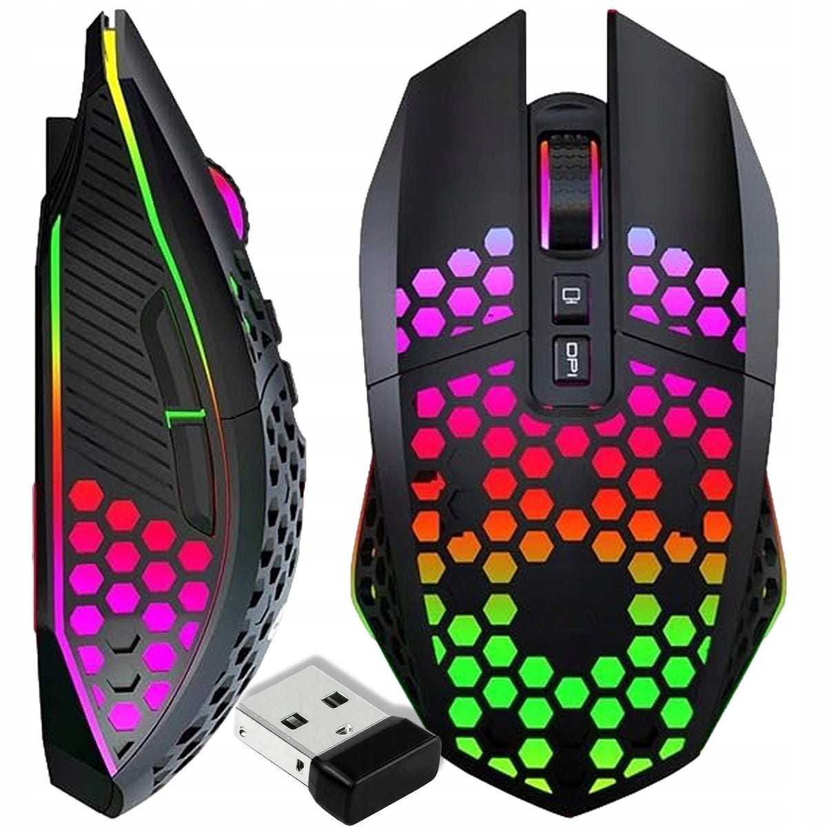 MOUSE WIRELESS GAMING MOUSE LED RGB FOR GAMER BACKLIT SENSOR