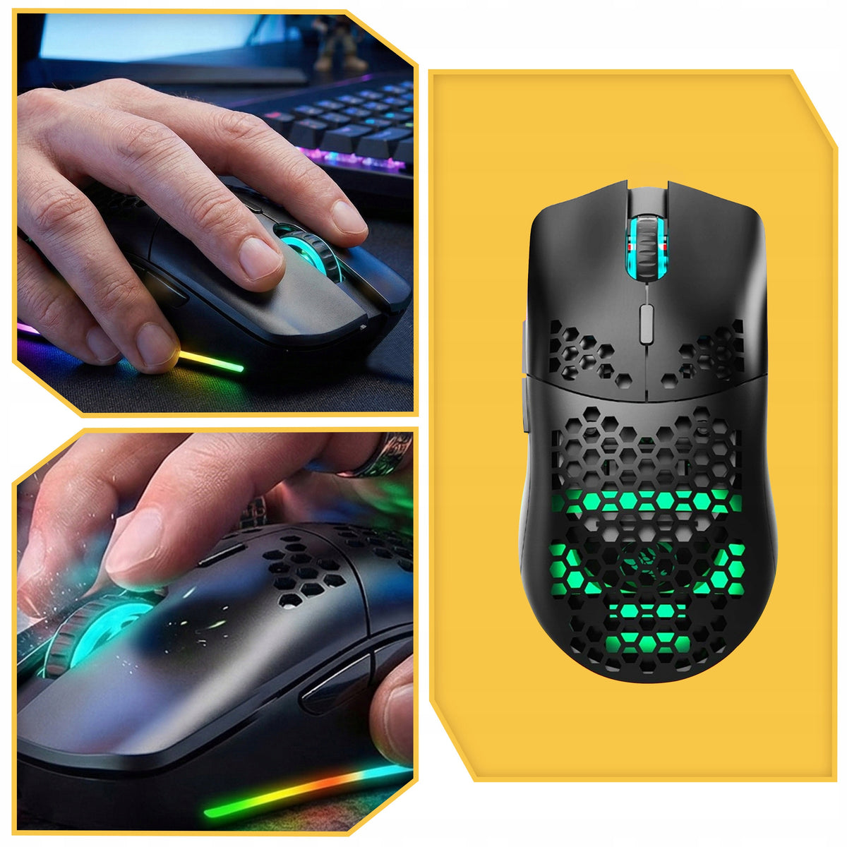 MOUSE WIRELESS GAMING MOUSE Quiet Bluetooth 7 RGB GAME BUTTONS Packaging status original