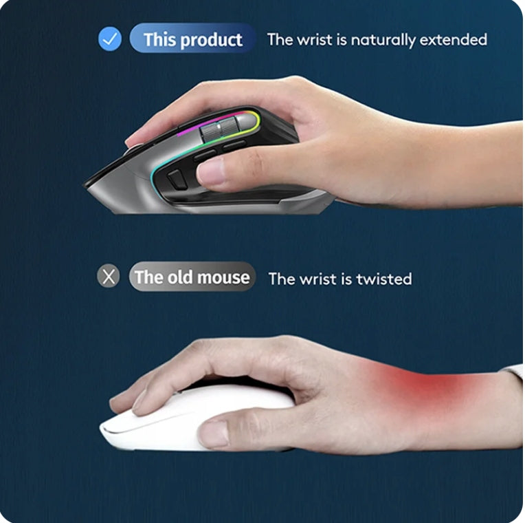 MOUSE WIRELESS MOUSE 2,4GHz QUIET ERGONOMIC VERTICAL BACKLIT Manufacturer code RE-1079