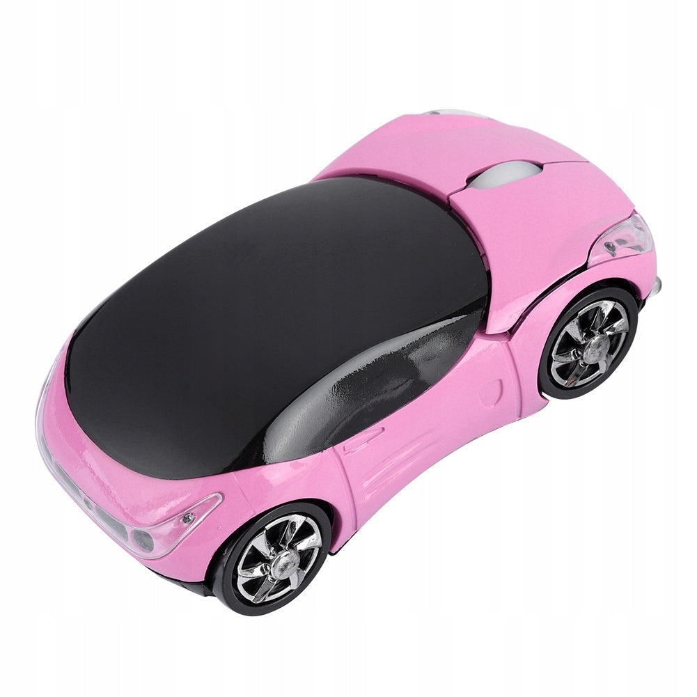 MOUSE WIRELESS MOUSE PINK CAR 1600DPI USB
