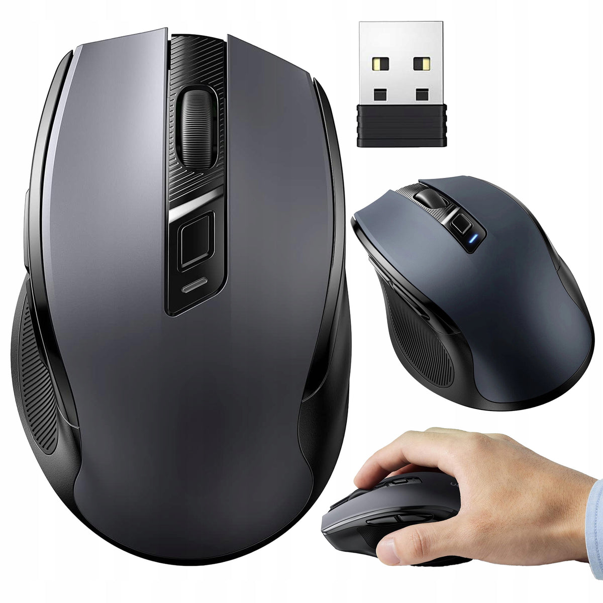 MOUSE WIRELESS MOUSE QUIET 4000 DPI 6 BUTTONS FOR GAMING WORK OFFICE
