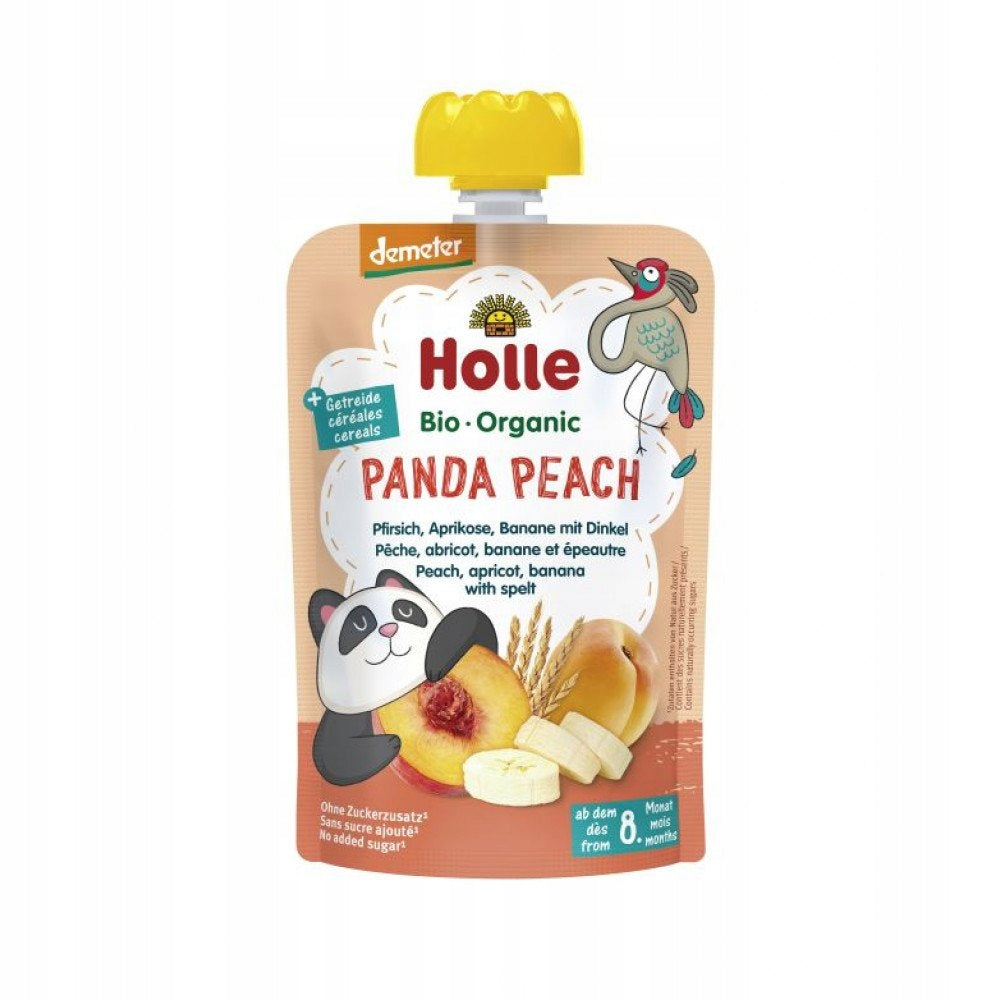 MOUSSE PEACH BANANA APRICOT SPELT WITHOUT SUGAR DEMETER BIO 100 g - HOLLE