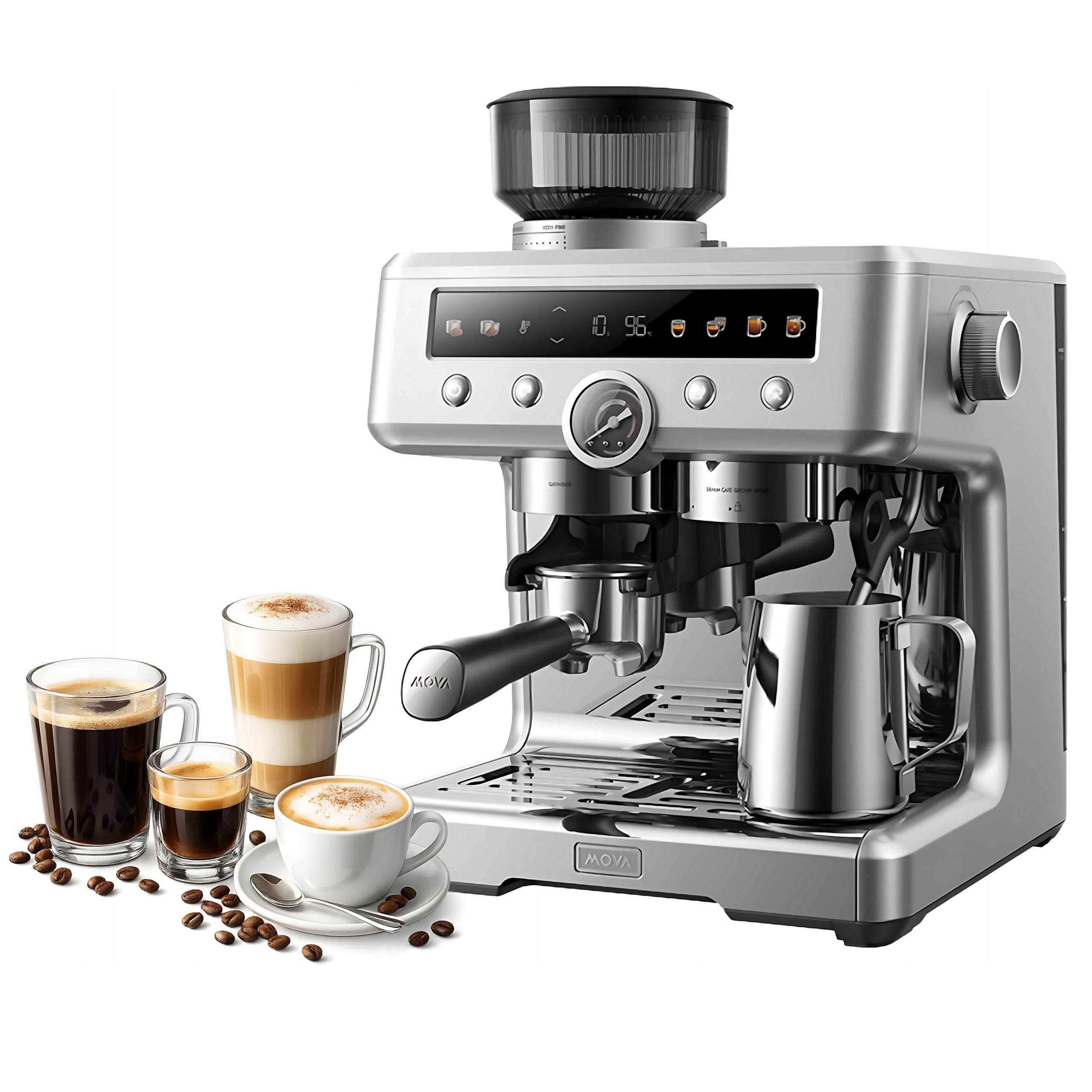 MOVA S20 Pro Pressure Coffee Maker 20 Bars Foaming Milk Silver