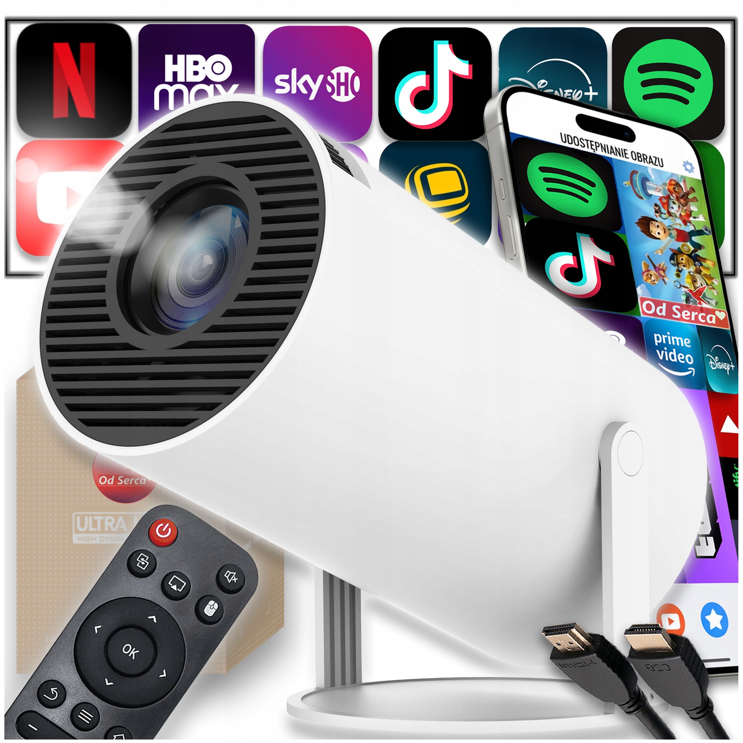 MOVIE PROJECTOR MULTIMEDIA PROJECTOR ANDROID TV WIFI PORTABLE BLUETOOTH