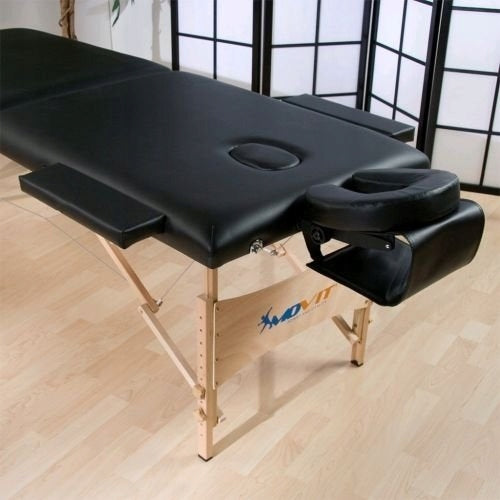 MOVIT BRANDED MASSAGE BED BLACK + TABLE BAG Tabletop width 70 cm