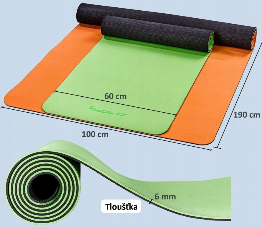 MOVIT Yoga Exercise Mat, 190 x 100 cm, Grey Color gray